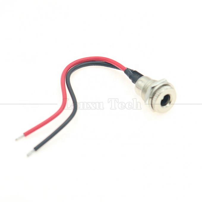 10cm 18AWG 5A 패널 마운트 DC 099 여성 소켓 5.5x2.1mm 2.5mm 금속 스레드 커넥터 1