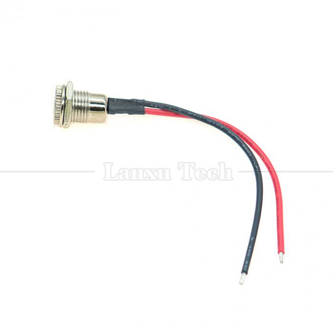 10cm 18AWG 5A 패널 마운트 DC 099 여성 소켓 5.5x2.1mm 2.5mm 금속 스레드 커넥터 6