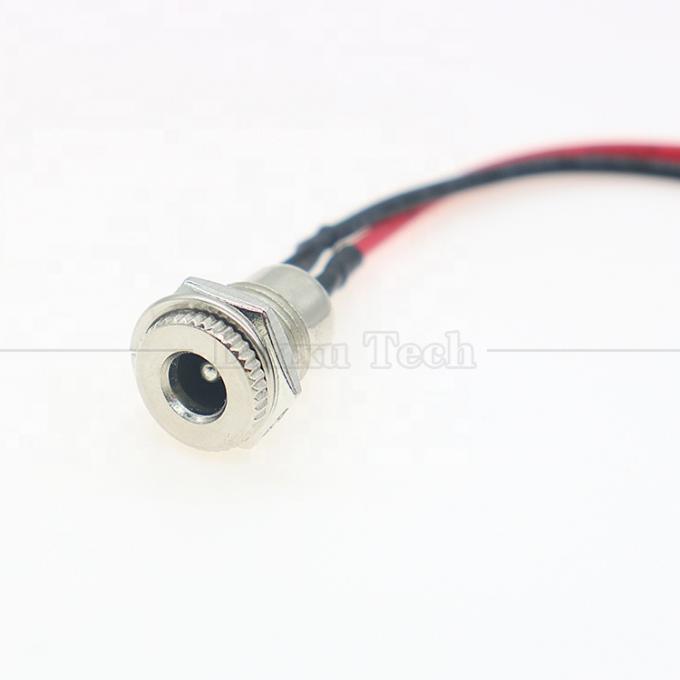 10cm 18AWG 5A 패널 마운트 DC 099 여성 소켓 5.5x2.1mm 2.5mm 금속 스레드 커넥터 4