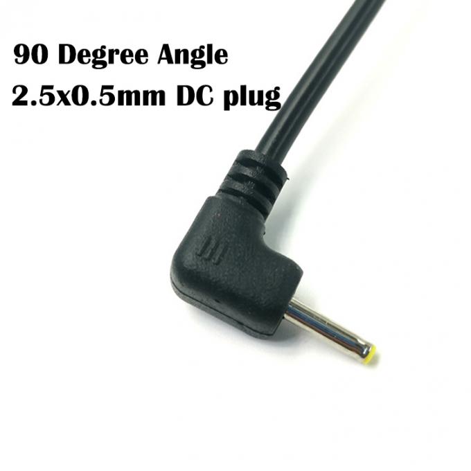 사용자 정의 90도 앵글 DC 배럴 잭 2.5x0.7mm 찢어진 틴 벗은 와이어 끝 케이블 2