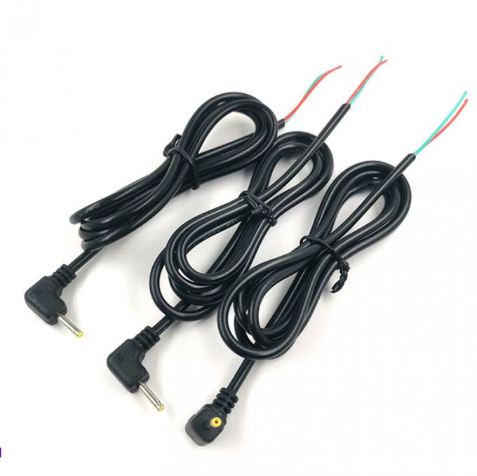 사용자 정의 90도 앵글 DC 배럴 잭 2.5x0.7mm 찢어진 틴 벗은 와이어 끝 케이블 1