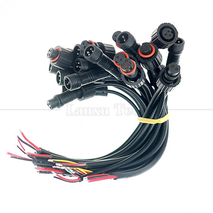 커스터마이징 IP67 IP68 방수 M12 2pin 3pin 4pin M12 DC 열기 헐선 끝 케이블 LED 조명 0