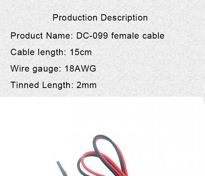 18AWG 10A 금속 스레드 여성 소켓 마운트 DC099 5.5x2.1mm 5.5x2.5mm 패널 마운트 커넥터 피그테일 DC 전원 잭 케이블 1
