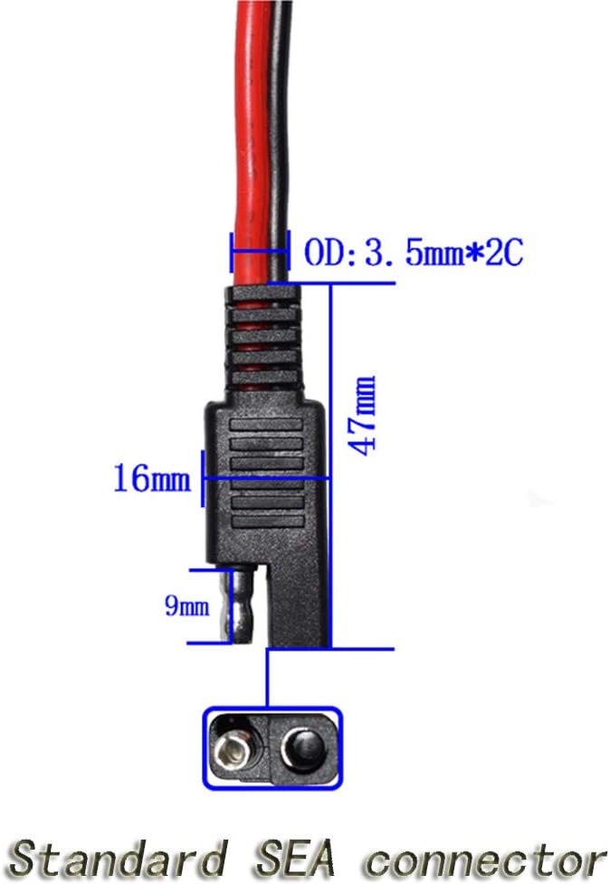 14AWG SAE DC 전력 자동차 커넥터 케이블 Y 스플리터 1 ~ 2 SAE 확장 케이블 RV 카라반 태양 전지 패널 배터리 충전 4