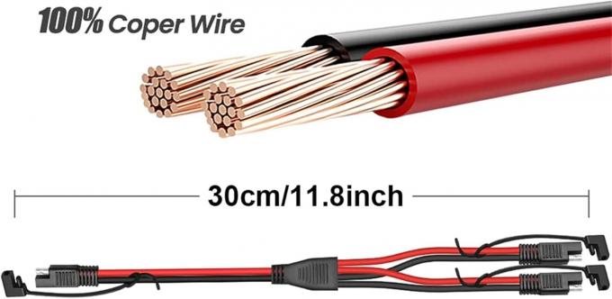 14AWG SAE DC 전력 자동차 커넥터 케이블 Y 스플리터 1 ~ 2 SAE 확장 케이블 RV 카라반 태양 전지 패널 배터리 충전 3