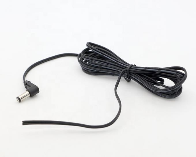 90도 앵글 DC 배럴 잭 2.1x5.5mm 남성 여성 오픈 Pigtail DC 전원 케이블 1