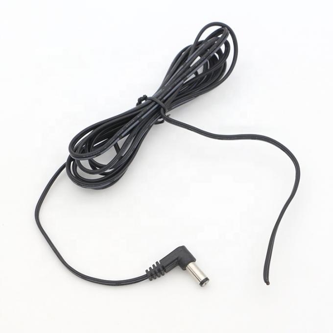 90도 앵글 DC 배럴 잭 2.1x5.5mm 남성 여성 오픈 Pigtail DC 전원 케이블 5