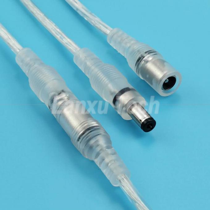 방수 남성에서 여성 DC.5x2.1mm 배럴 잭 전원 확장 케이블 LED 스트립 램프 전구 빛 0