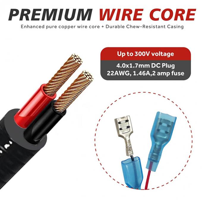 쥐 방지 씹기 방지 금속 재킷 DC 5.5x2.1mm 4.0x1.7mm 스파드 커넥터 전원 연장 케이블 5