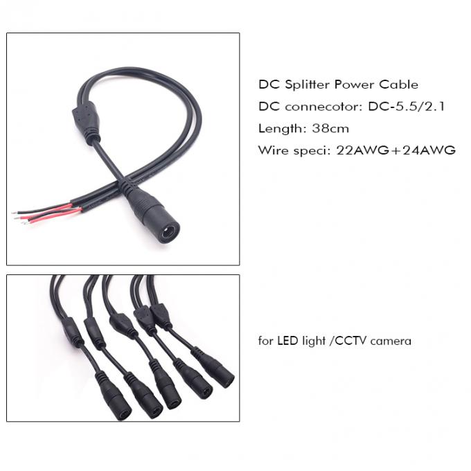 DC 남성 여성 5.5x2.1mm 잭 스플리터 전원 확장 케이블 LED 라이트 CCTV 카메라 5