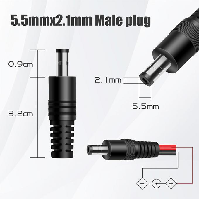 12v DC 5.5mm X 2.1mm 남성 4mm 바나나 플러그 케이블 3
