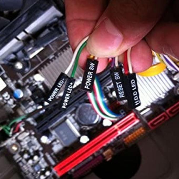 PC 케이스 컴퓨터 메인보드 HDD 재설정 ATX 전원 케이블을 켜고 끄고 LED 조명 0
