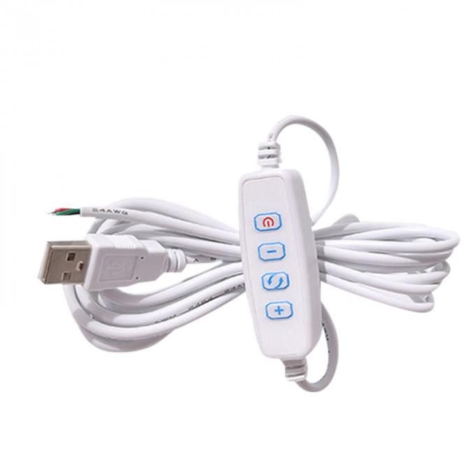 5V 전력 디밍 스위치 디머 LED 스트립용 USB 충전 케이블 2