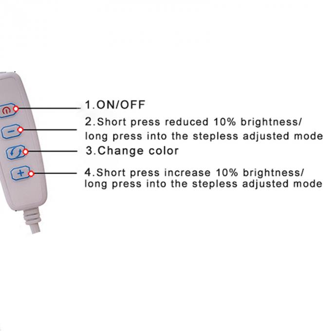5V 전력 디밍 스위치 디머 LED 스트립용 USB 충전 케이블 5