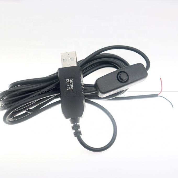12V LED 스트립 라이트 전원 켜고 끄는 스위치 USB 커넥터 오픈 와이어 변환기 충전 케이블 2