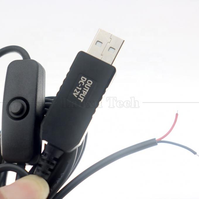12V LED 스트립 라이트 전원 켜고 끄는 스위치 USB 커넥터 오픈 와이어 변환기 충전 케이블 4