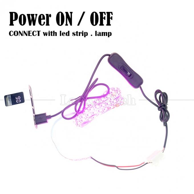 전원 ON OFF 1M USB A 남성 304 스위치 버튼과 함께 열 캔 벗은 와이어 충전 케이블 0