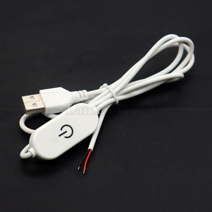 5V 1m 켜고 끄고 스위치 컨트롤러 USB로 열기 전선 끝 케이블 터치 디머 3w 5w LED 스트립 라이트 램프 0