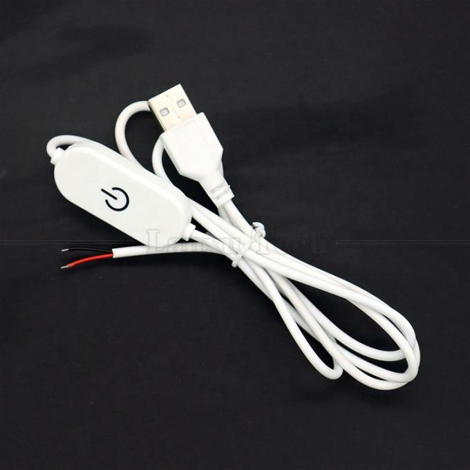 5V 1m 켜고 끄고 스위치 컨트롤러 USB로 열기 전선 끝 케이블 터치 디머 3w 5w LED 스트립 라이트 램프 4