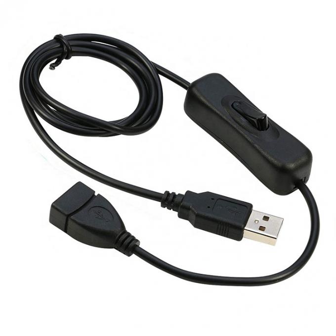 전원 ON OFF 데이터 충전 LED 램프 컴퓨터에 대한 남성에서 여성 USB 스위치 케이블 0
