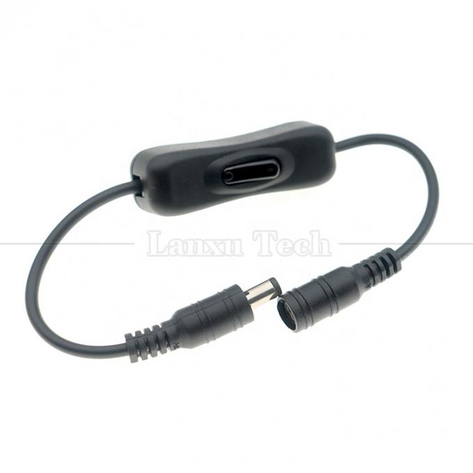 12V 24V 남성에서 여성 5.5x2.1mm DC 잭 켜고 끄는 304 스위치 케이블 LED 스트립 램프 0