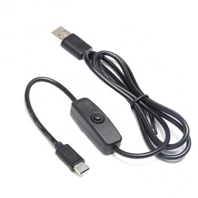 1m 5V 3A USB 타입 C 케이블, 라즈베리 파이용 스위치 ON OFF 4