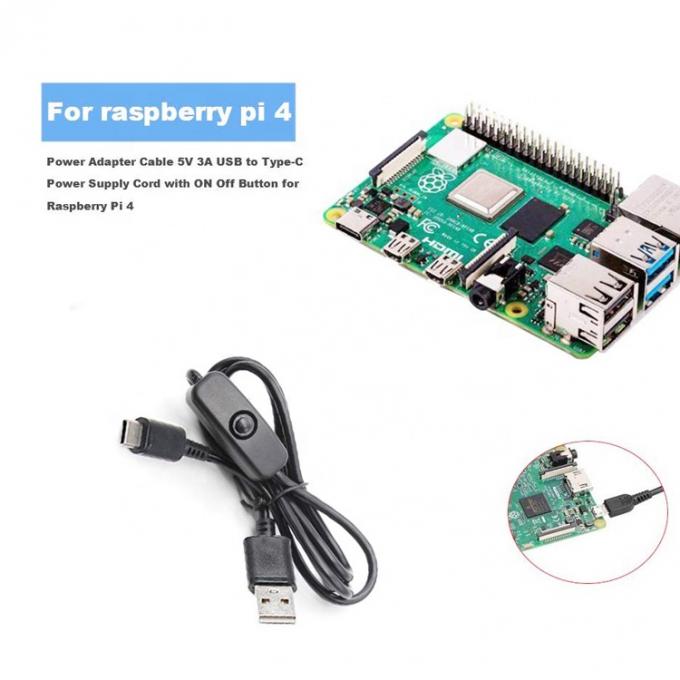 1m 5V 3A USB 타입 C 케이블, 라즈베리 파이용 스위치 ON OFF 2