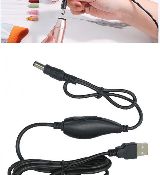 5V USB에서 DC 5.5x2.1mm 12V 출력 밝기 제어 조정 가능한 디머 켜고 끄는 스위치 케이블 LED 라이트 램프 팬 6