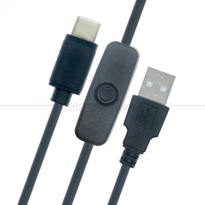 5V USB A 남성 C 타입 USB 스위치 라즈베리 파이 LED 스트립에 대한 전원 오프 케이블 1