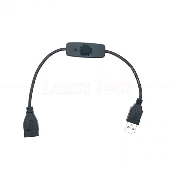 USB 타입 C 남성에서 여성으로 켜고 닫은 라즈베리 파이 램프 팬용 실리콘 캡 스위치 확장 케이블 4