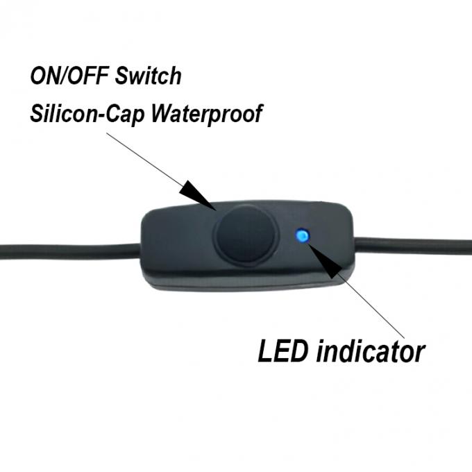 USB 타입 C 남성에서 여성으로 켜고 닫은 라즈베리 파이 램프 팬용 실리콘 캡 스위치 확장 케이블 3