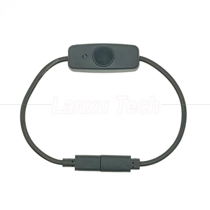 USB 타입 C 남성에서 여성으로 켜고 닫은 라즈베리 파이 램프 팬용 실리콘 캡 스위치 확장 케이블 1