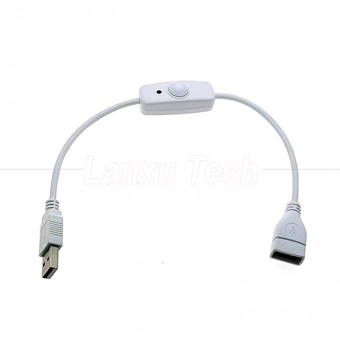 USB 타입 C 남성에서 여성으로 켜고 닫은 라즈베리 파이 램프 팬용 실리콘 캡 스위치 확장 케이블 5