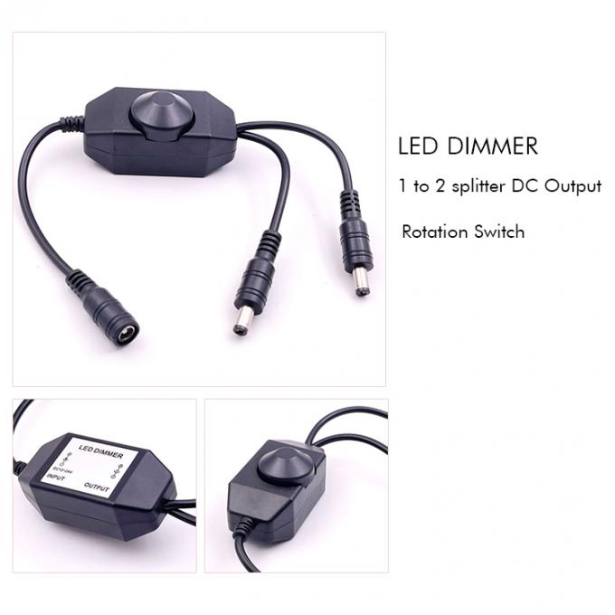 12v 1 여성으로 분할 2 남성 DC 전력 켜고 끄고 회전 스위치 컨트롤러 램프에 대한 LED 디머 1