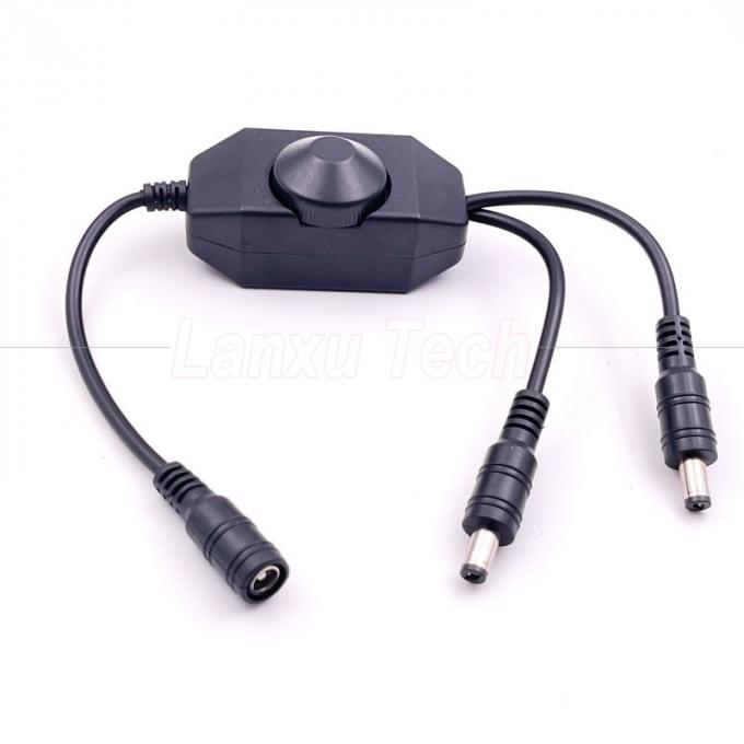 12v 1 여성으로 분할 2 남성 DC 전력 켜고 끄고 회전 스위치 컨트롤러 램프에 대한 LED 디머 2