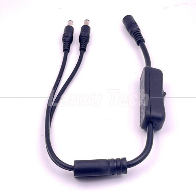 12v 스플리터 1 여성 2 남성 DC 플러그 5.5x2.1mm 켜고 끄는 스위치 케이블 LED 램프 라이트 3