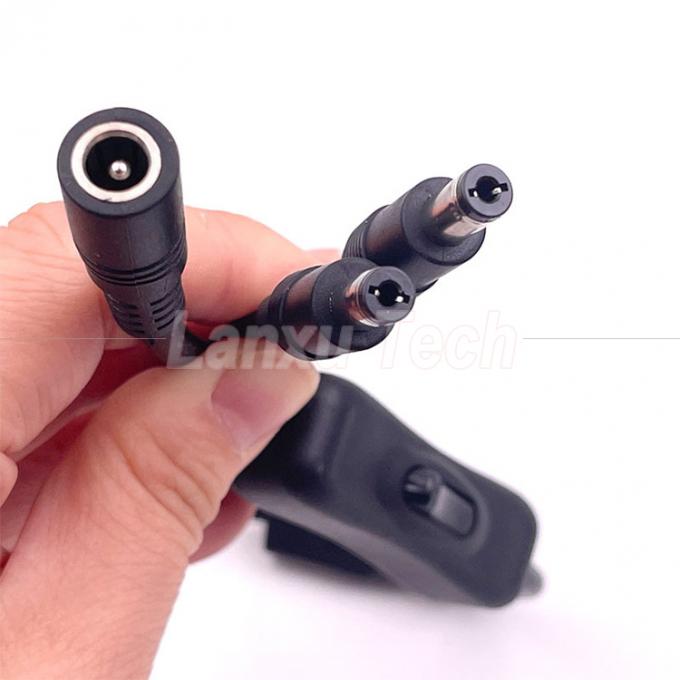 12v 스플리터 1 여성 2 남성 DC 플러그 5.5x2.1mm 켜고 끄는 스위치 케이블 LED 램프 라이트 2
