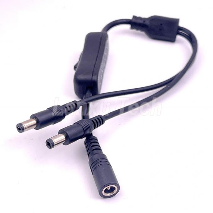 12v 스플리터 1 여성 2 남성 DC 플러그 5.5x2.1mm 켜고 끄는 스위치 케이블 LED 램프 라이트 4