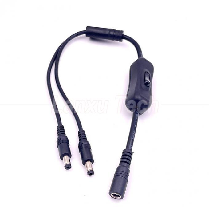 12v 스플리터 1 여성 2 남성 DC 플러그 5.5x2.1mm 켜고 끄는 스위치 케이블 LED 램프 라이트 1