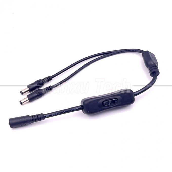 12v 스플리터 1 여성 2 남성 DC 플러그 5.5x2.1mm 켜고 끄는 스위치 케이블 LED 램프 라이트 5