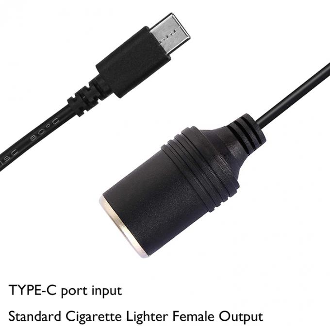 PD 충전 12v 출력 USB 타입 C 남성에서 담배 라이트러 여성 소켓 플러그 전원 어댑터 케이블 자동차 2