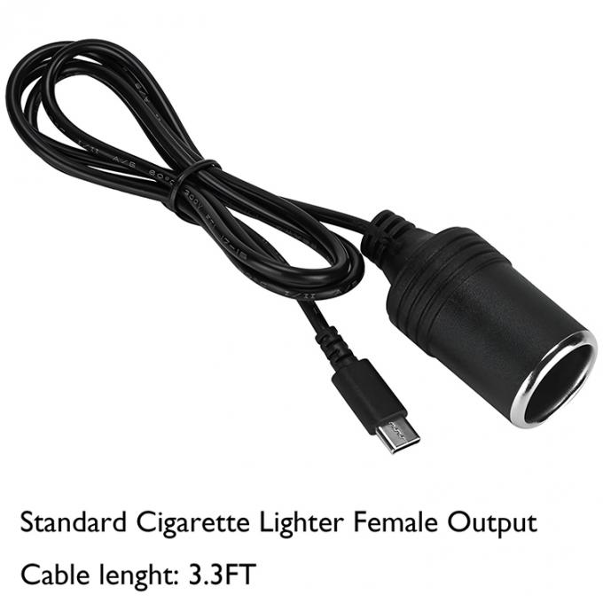 PD 충전 12v 출력 USB 타입 C 남성에서 담배 라이트러 여성 소켓 플러그 전원 어댑터 케이블 자동차 1