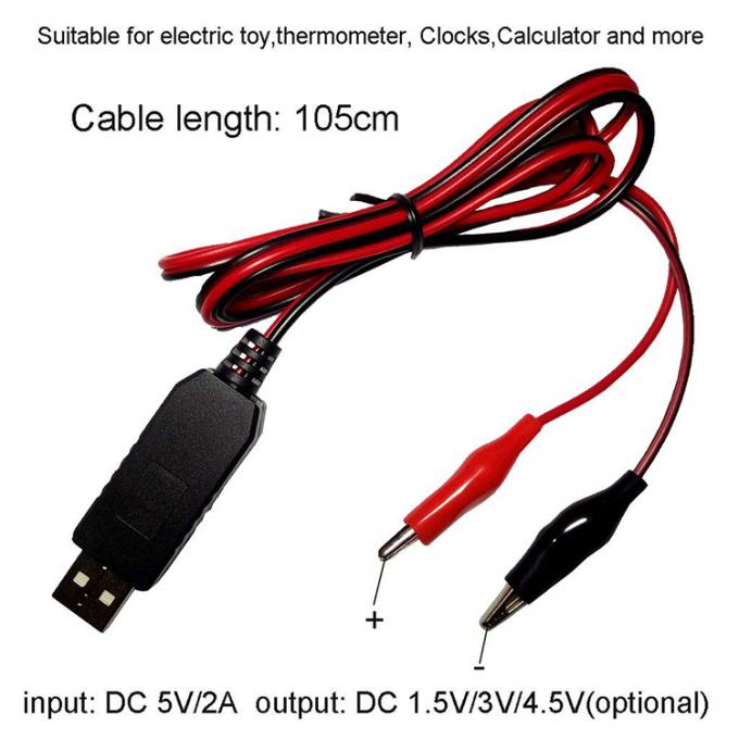 AAA AAA 배터리 제거기 리패스 배터리 USB 5v에서 1.5v 3v 4.5v LED 라이트 전기 장난감용 전원 충전 케이블 3