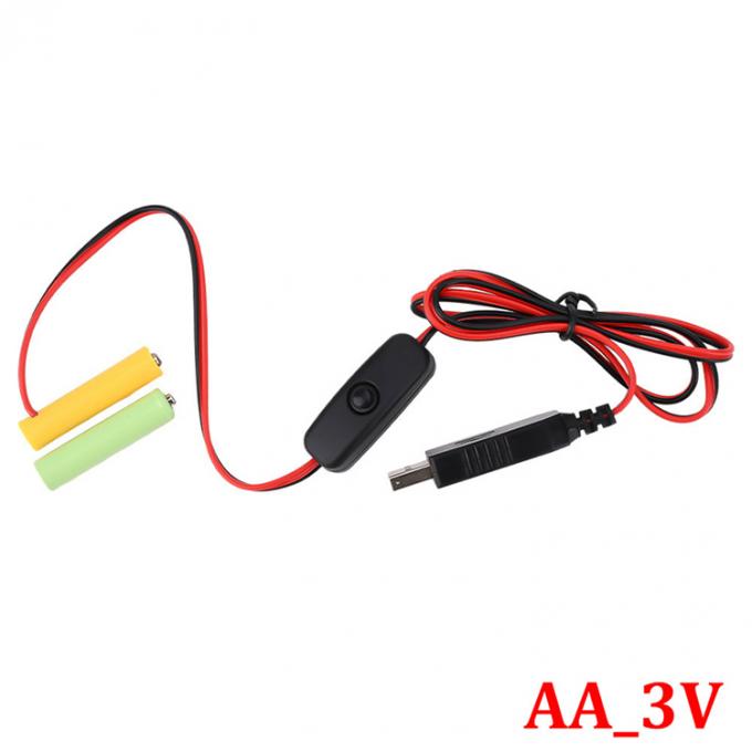 1.5v 3v 4.5v 6v LR6 AA LR03 AAA 배터리 제거기 LED 라이트 전자 장난감용 USB 스위치 ON OFF 전원 충전 케이블을 교체 1