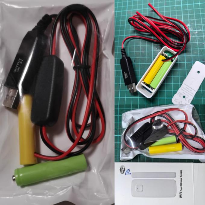 1.5v 3v 4.5v 6v LR6 AA LR03 AAA 배터리 제거기 LED 라이트 전자 장난감용 USB 스위치 ON OFF 전원 충전 케이블을 교체 6
