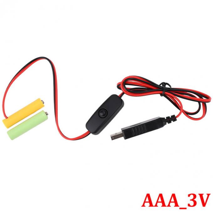 1.5v 3v 4.5v 6v LR6 AA LR03 AAA 배터리 제거기 LED 라이트 전자 장난감용 USB 스위치 ON OFF 전원 충전 케이블을 교체 4
