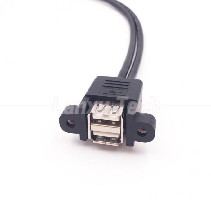 듀얼 USB 타입 A 2 포트 패널 마운트 USB로 듀폰 9 핀 헤더 커넥터 와이어 케이블 3
