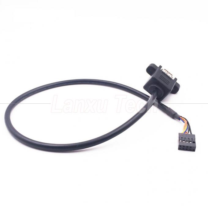 듀얼 USB 타입 A 2 포트 패널 마운트 USB로 듀폰 9 핀 헤더 커넥터 와이어 케이블 7