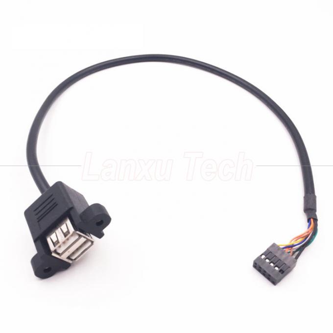 듀얼 USB 타입 A 2 포트 패널 마운트 USB로 듀폰 9 핀 헤더 커넥터 와이어 케이블 5