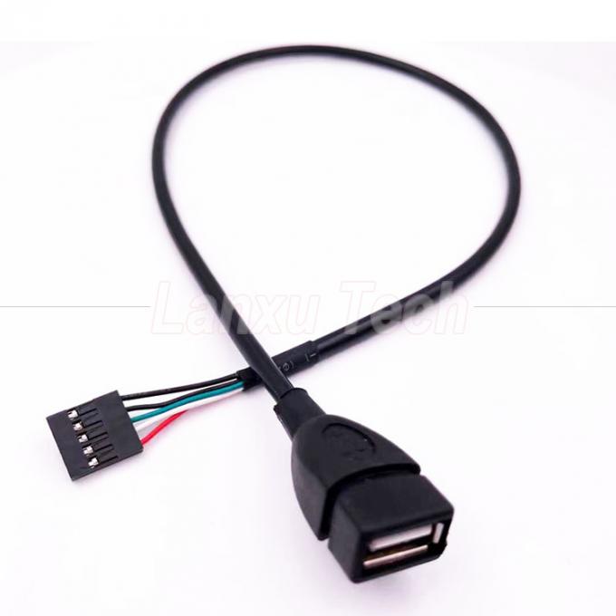 사용자 정의 USB 2.0 타입 A 여성 플러그 헤더 5 핀 듀폰 커넥터 와이어 메인보드 케이블 4